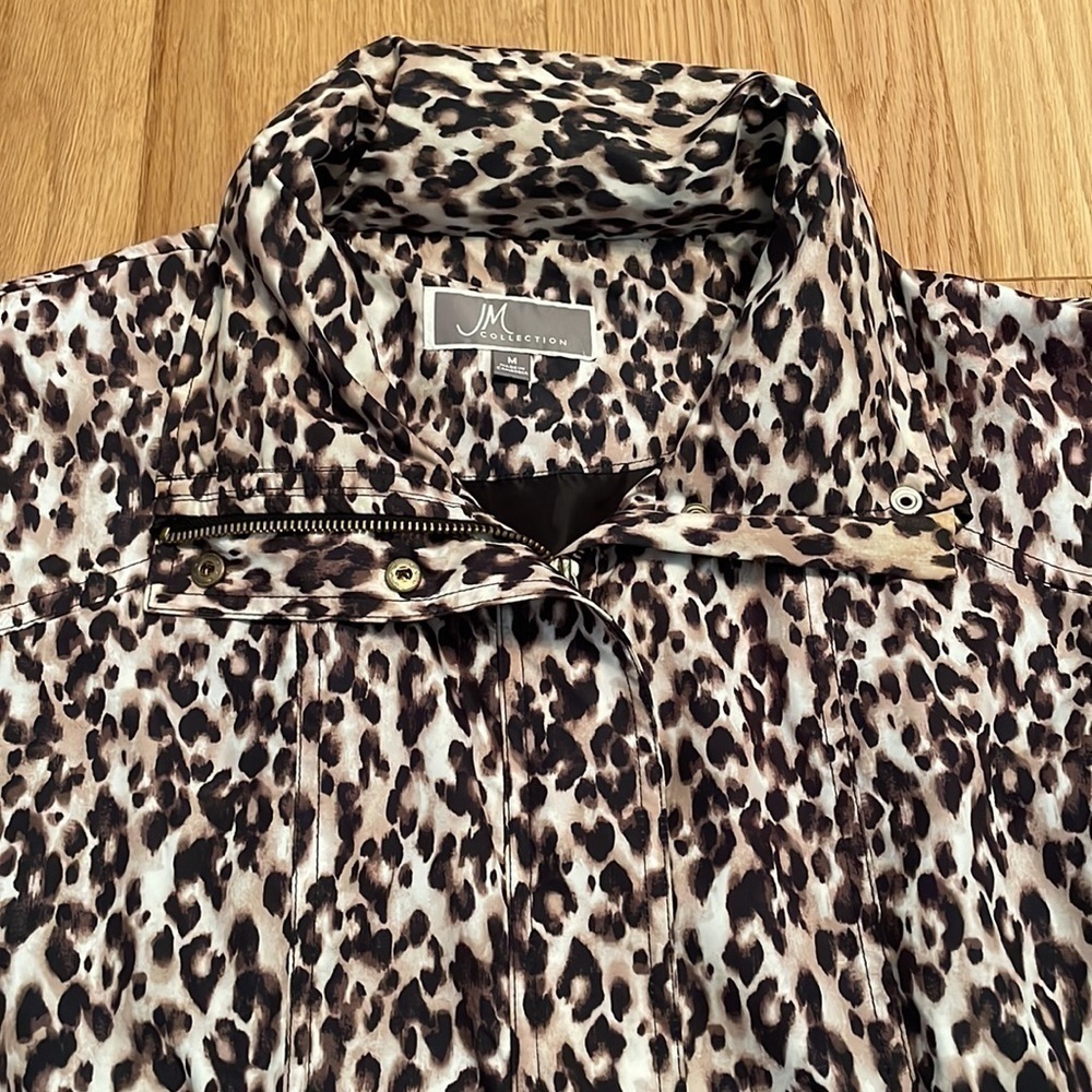 Animal Print Adjustable Spring Jacket by JM Collection Size M - Picture 3 of 5